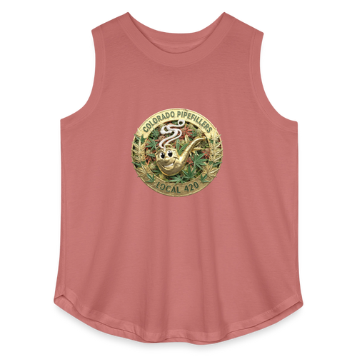 COLORADO PIPEFILLERS LOCAL 420 F/B DESIGN Women's Curvy Relaxed Tank Top - mauve