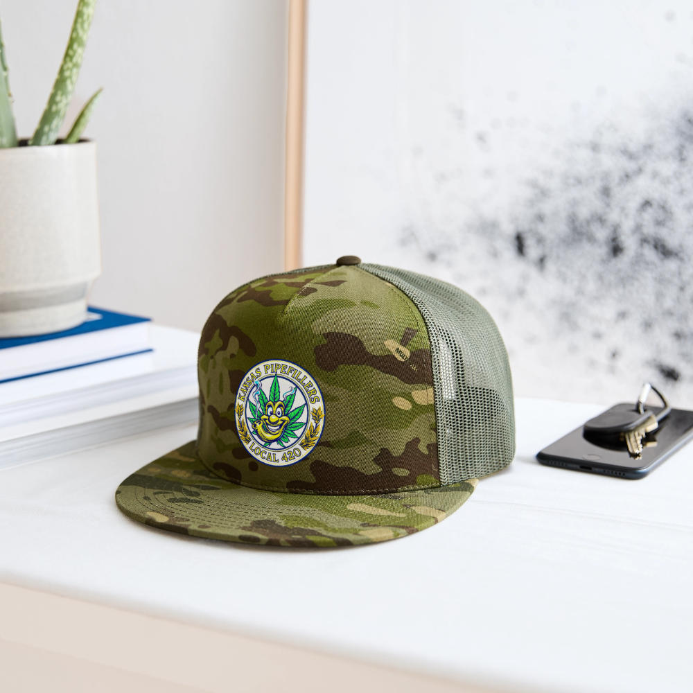 KANSAS PIPEFILLERS LOCAL 420 CAMO Trucker Hat - MultiCam\green
