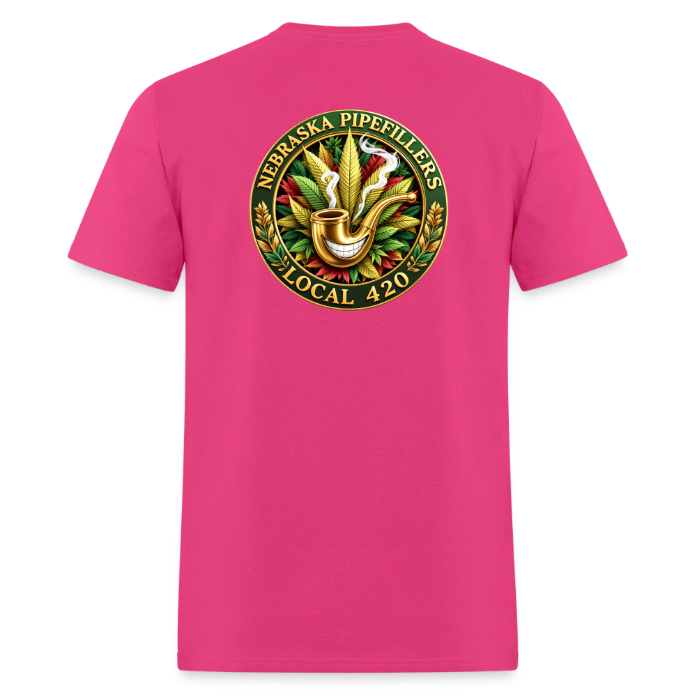 NEBRASKA PIPEFILLERS LOCAL 420 F/B DESIGNS Men's T-Shirt - fuchsia