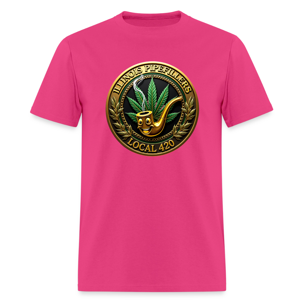 ILLINOIS PIPEFILLERS LOCAL 420 Men's T-Shirt - fuchsia