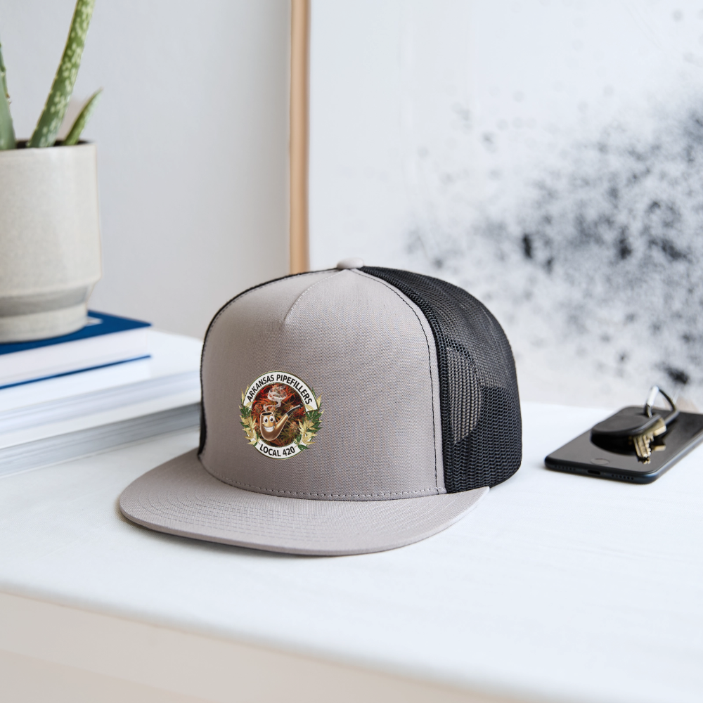 ARKANSAS  PIPEFILLERS LOCAL 420 Trucker Hat - gray/black
