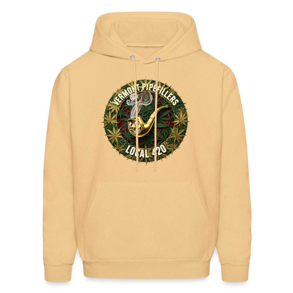 VERMONT PIPEFILLERS LOCAL 420  F/B DESIGN Men's  Hoodie - light gold 