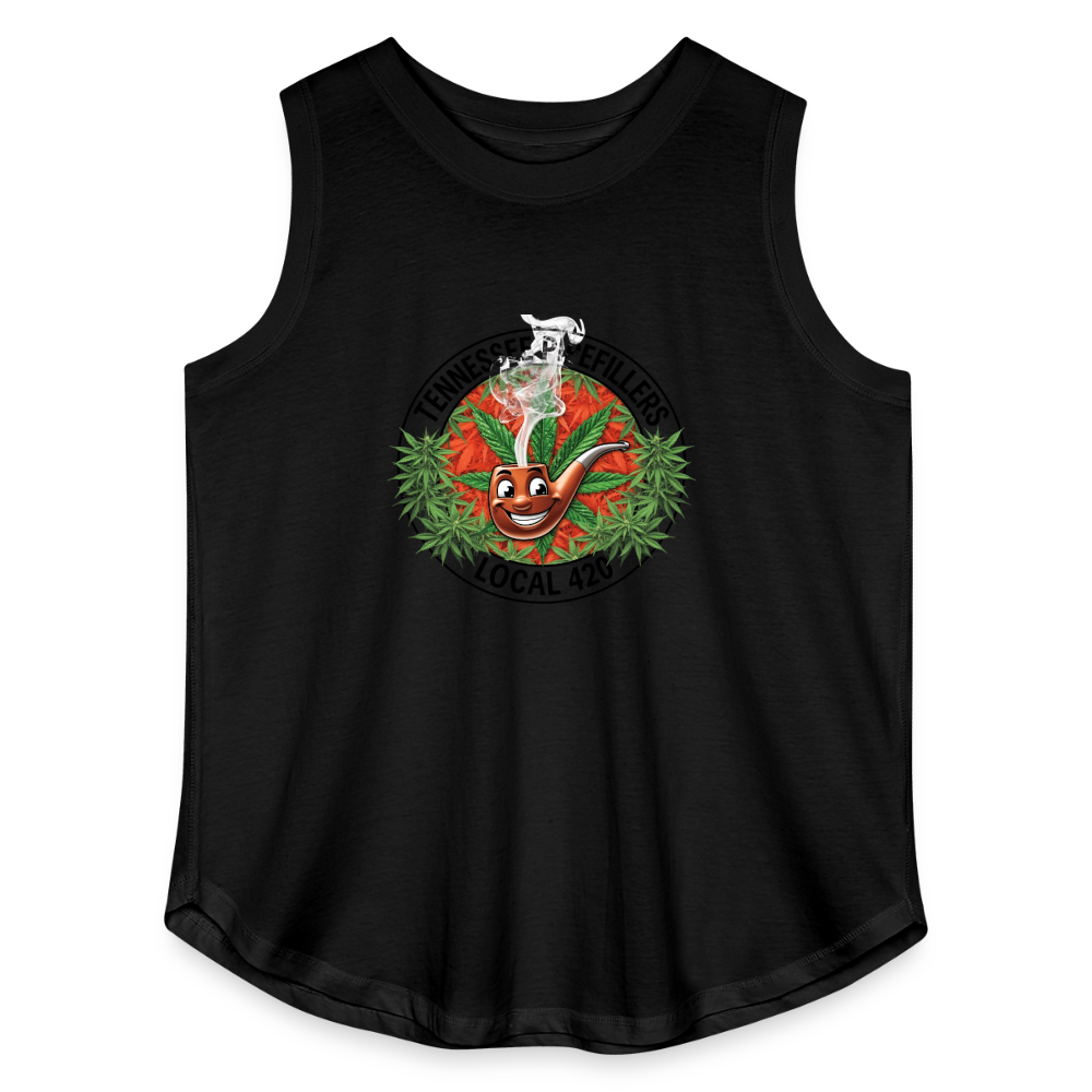 TENNESSEE PIPEFILLERS LOCAL 420 Women's Curvy Relaxed Tank Top - black