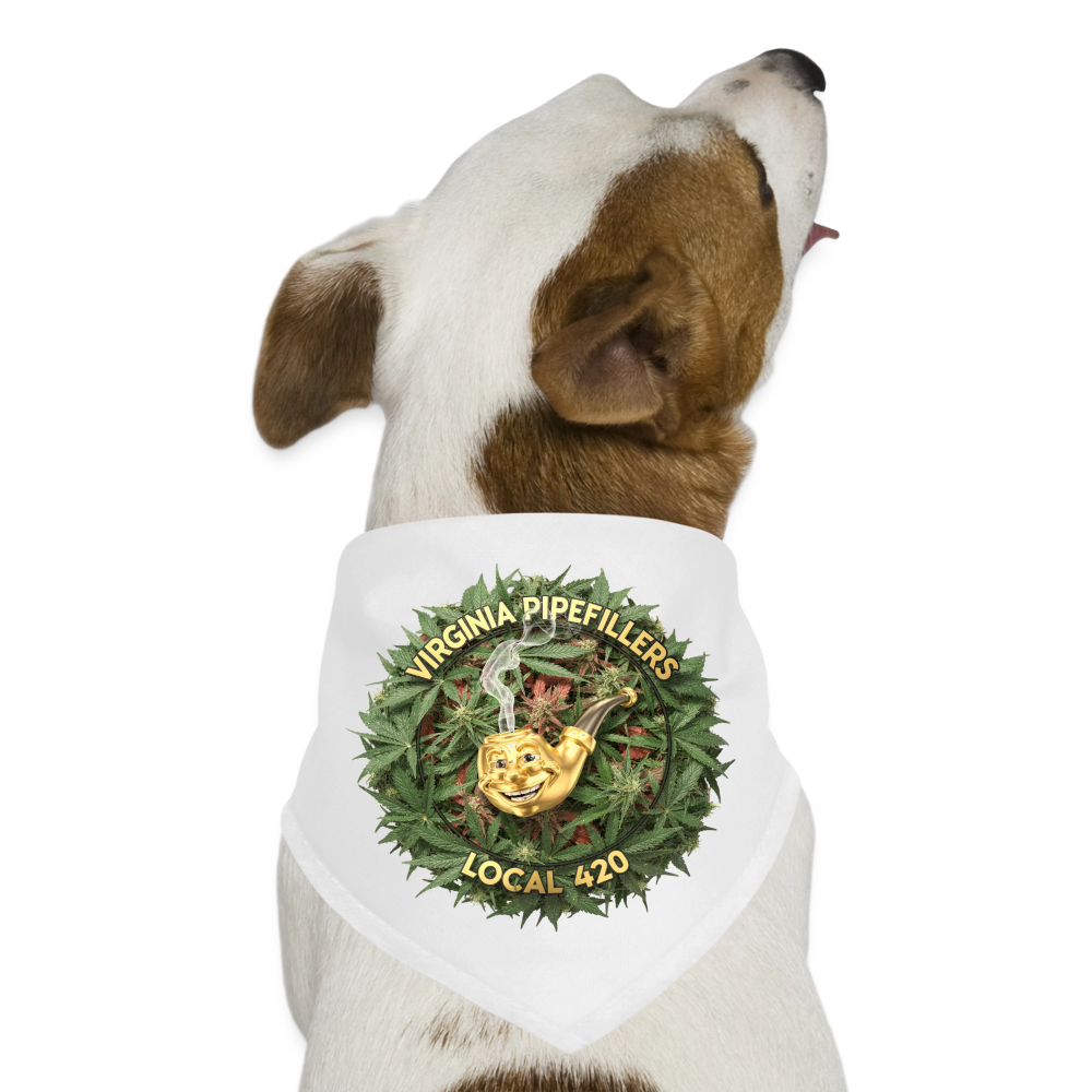 VIRGINIA PIPEFILLERS LOCAL 420 Union Dog Bandana - white