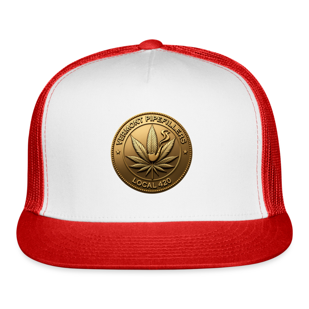 VERMONT PIPEFILLERS LOCAL 420 Trucker Hat - white/red