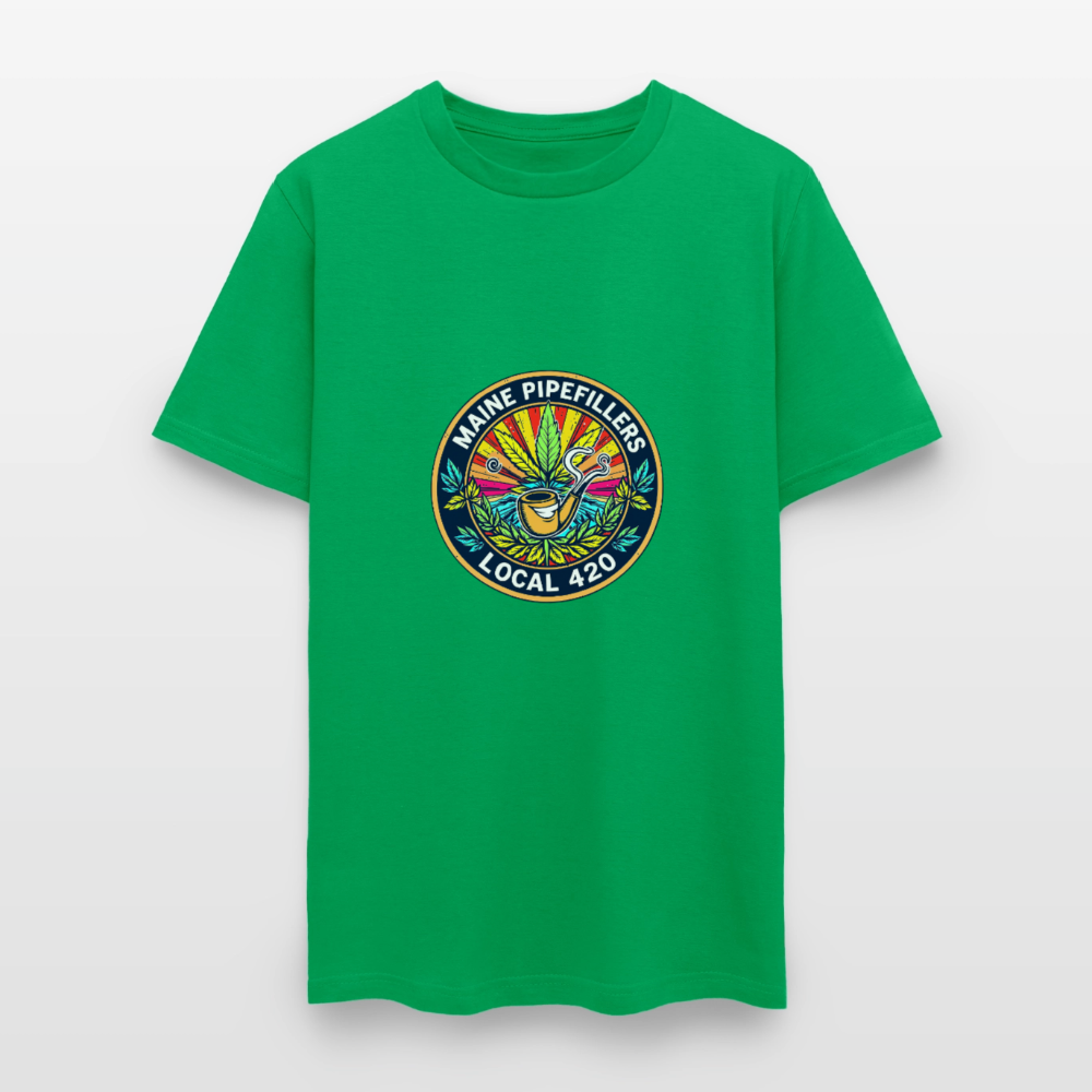 MAINE PIPEFILLERS LOCAL 420 Men's T-Shirt - bright green