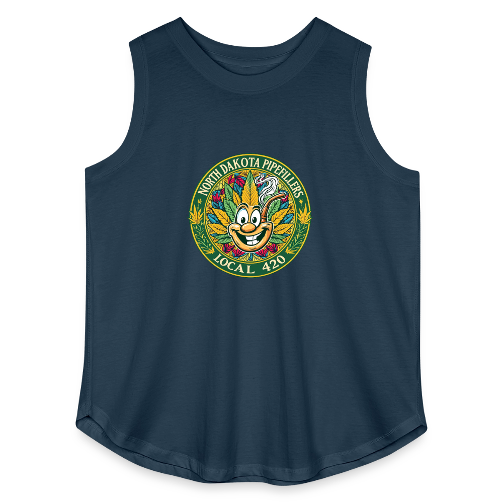 NORTH DAKOTA PIPEFILLERS LOCAL 420 Women's Curvy Relaxed Tank Top - denim