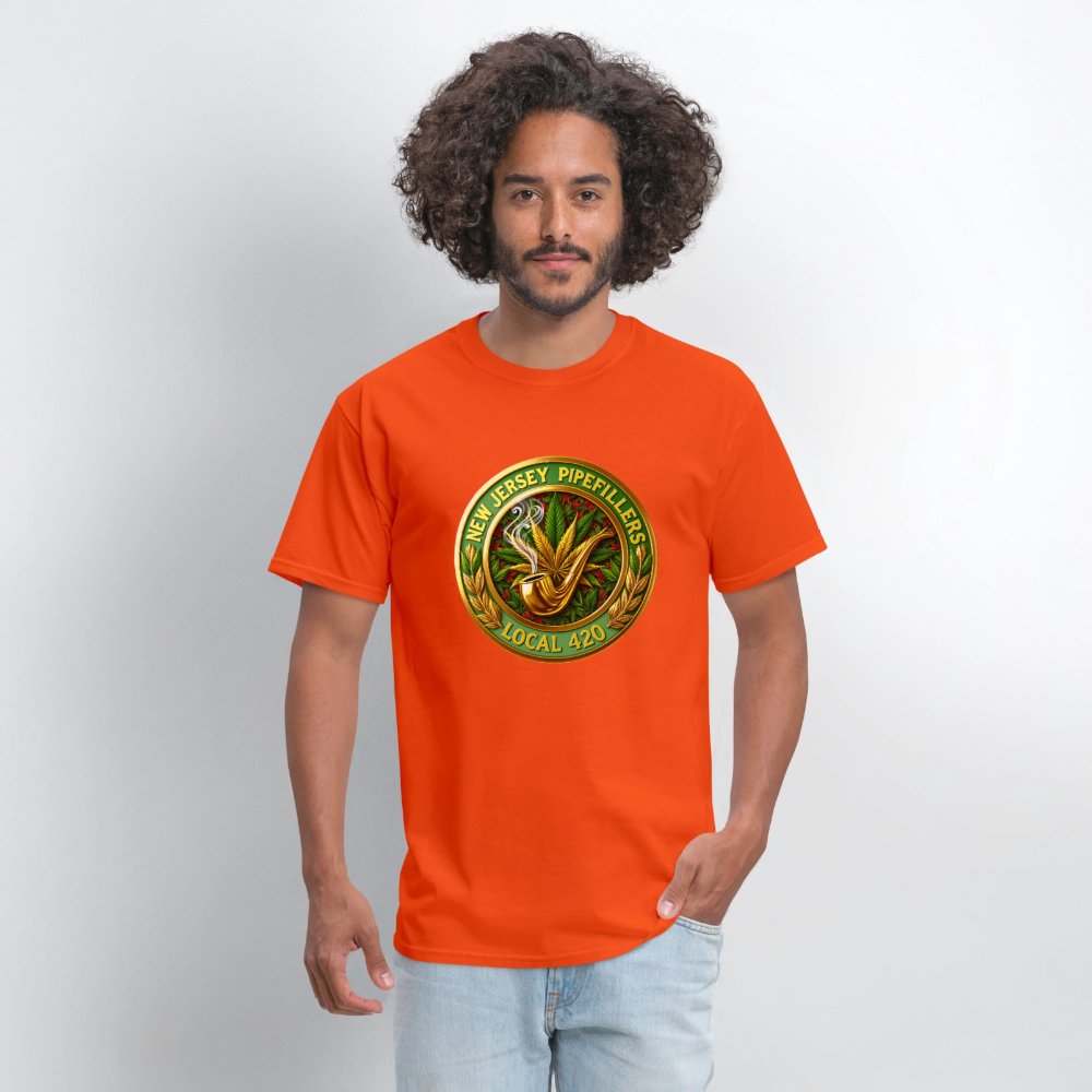 NEW JERSEY PIPEFILLERS LOCAL 420 Men's T-Shirt - orange