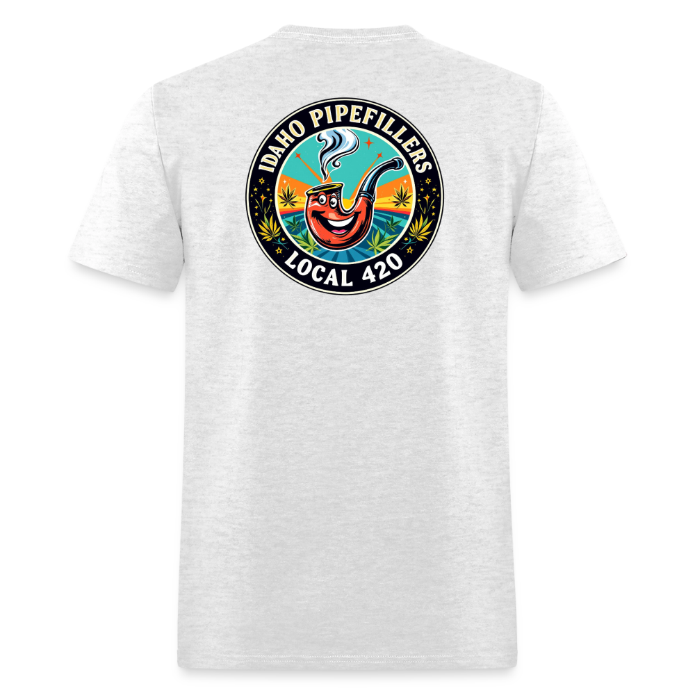 IDAHO PIPEFILLERS LOCAL 420 F/B DESIGN Men's T-Shirt - light heather gray