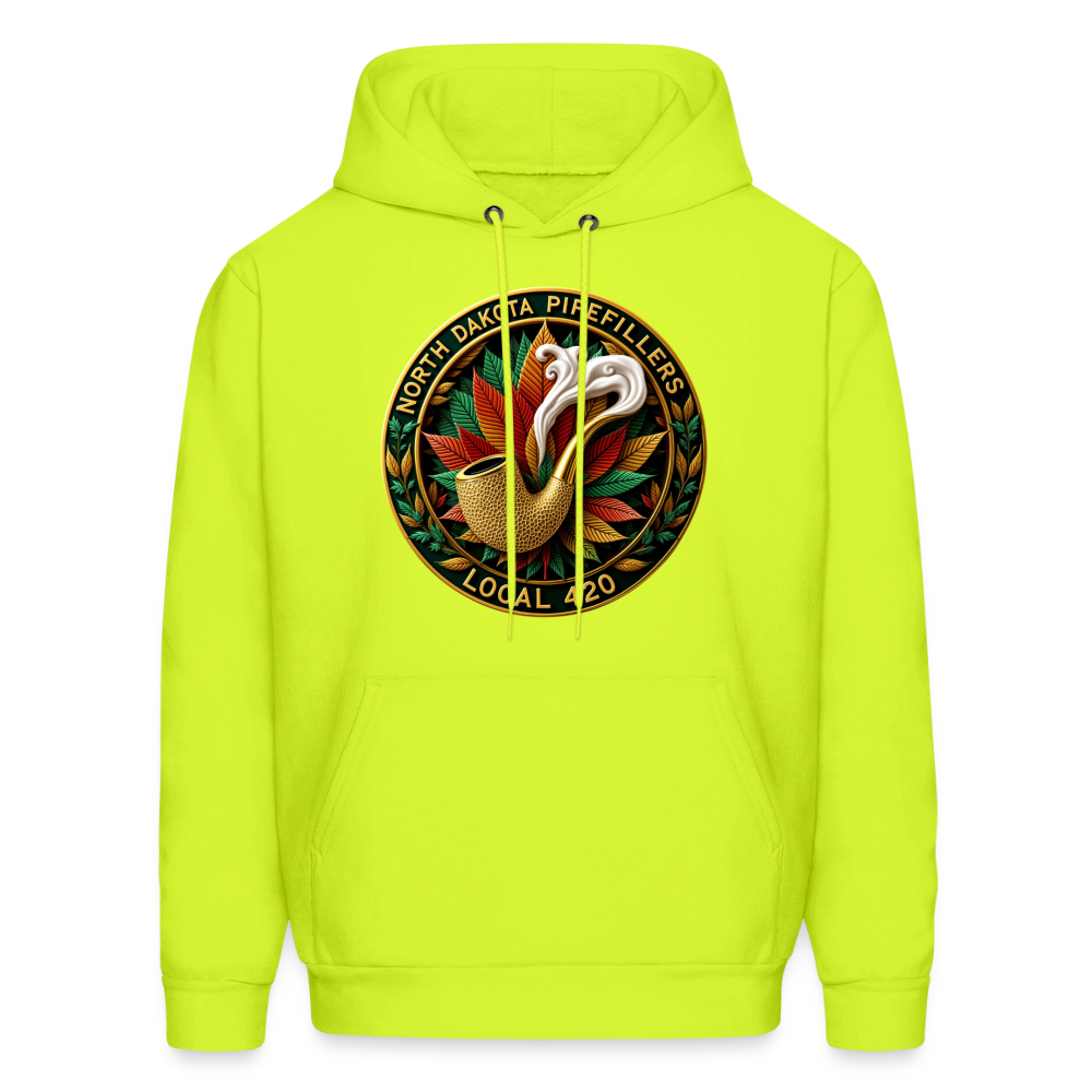 NORTH DAKOTA PIPEFILLERS LOCAL 420 F/B DESIGNS Men's Hoodie - safety green