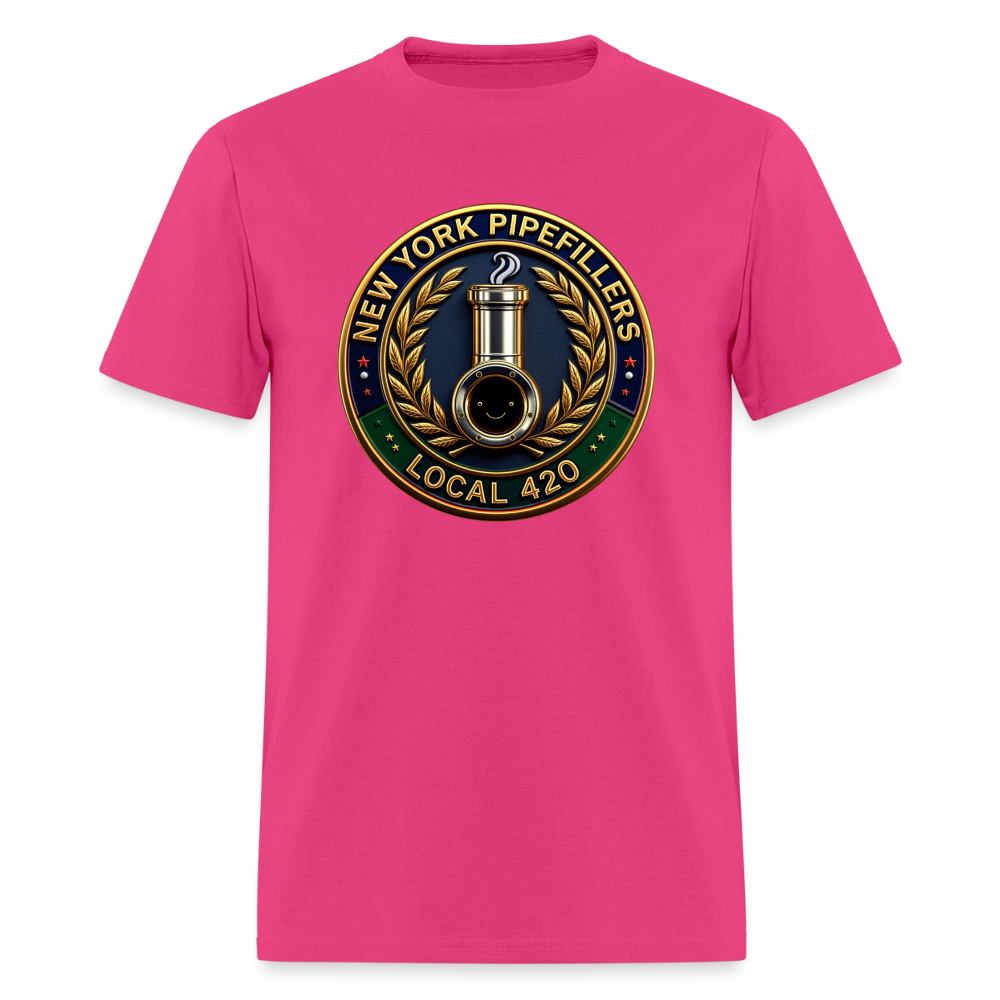 NEW YORK PIPEFILLERS LOCAL 420 F/B DESIGNS Men's T-Shirt - fuchsia