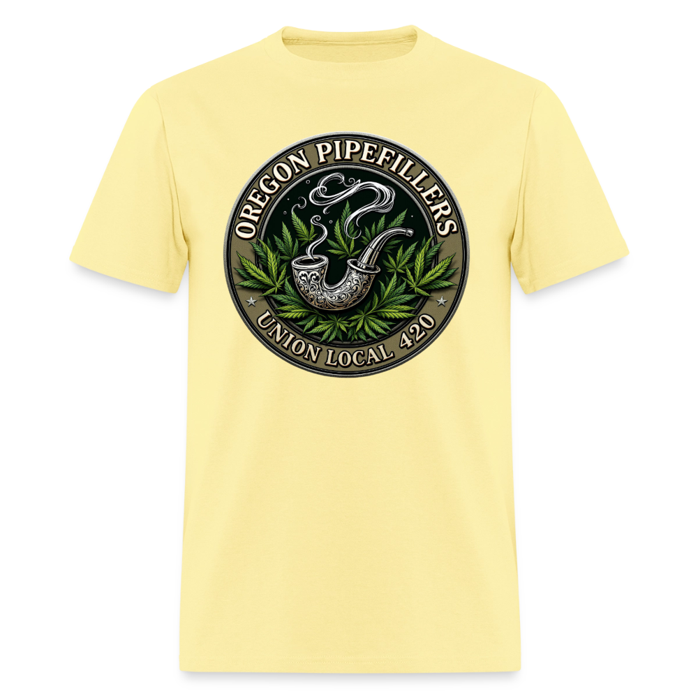 OREGON PIPEFILLERS LOCAL 420 Men's T-Shirt - cornsilk