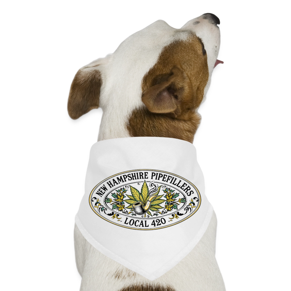 NEW HAMPSHIRE PIPEFILLERS LOCAL 420 Dog Bandana - white