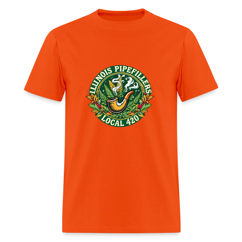 ILLINOIS PIPEFILLERS LOCAL 420 Men's T-Shirt - orange