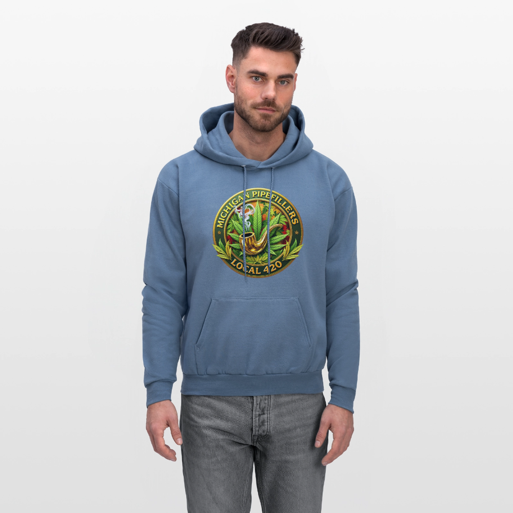 MICHIGAN PIPEFILLERS LOCAL 420 F/B DESIGN Men's Hoodie - denim blue