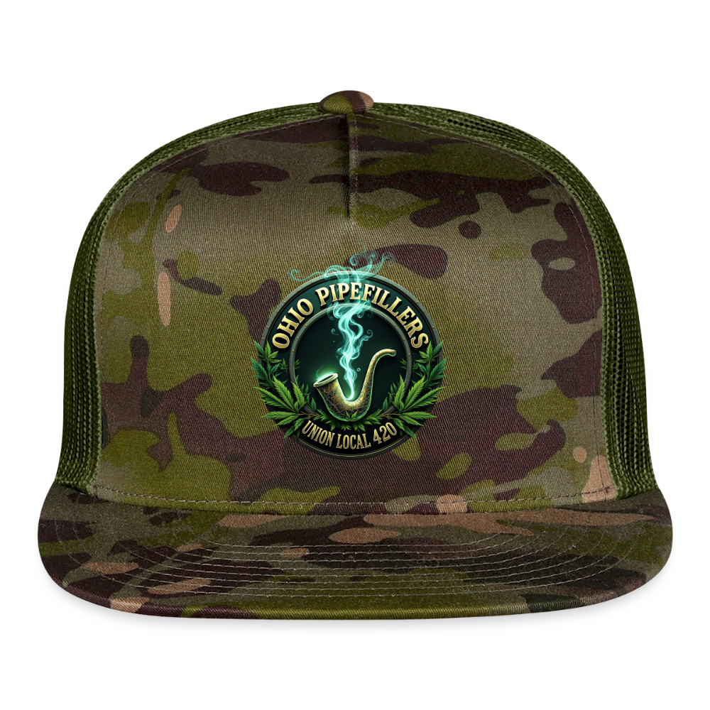 OHIO PIPEFILLERS UNION LOCAL 420 CAMO Trucker Hat - MultiCam\green