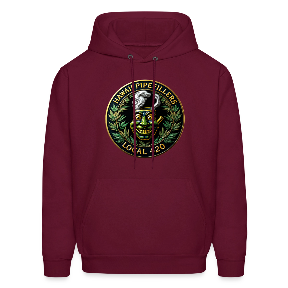 HAWAII PIPEFILLERS LOCAL 420 F/B DESIGN Men's Hoodie - burgundy