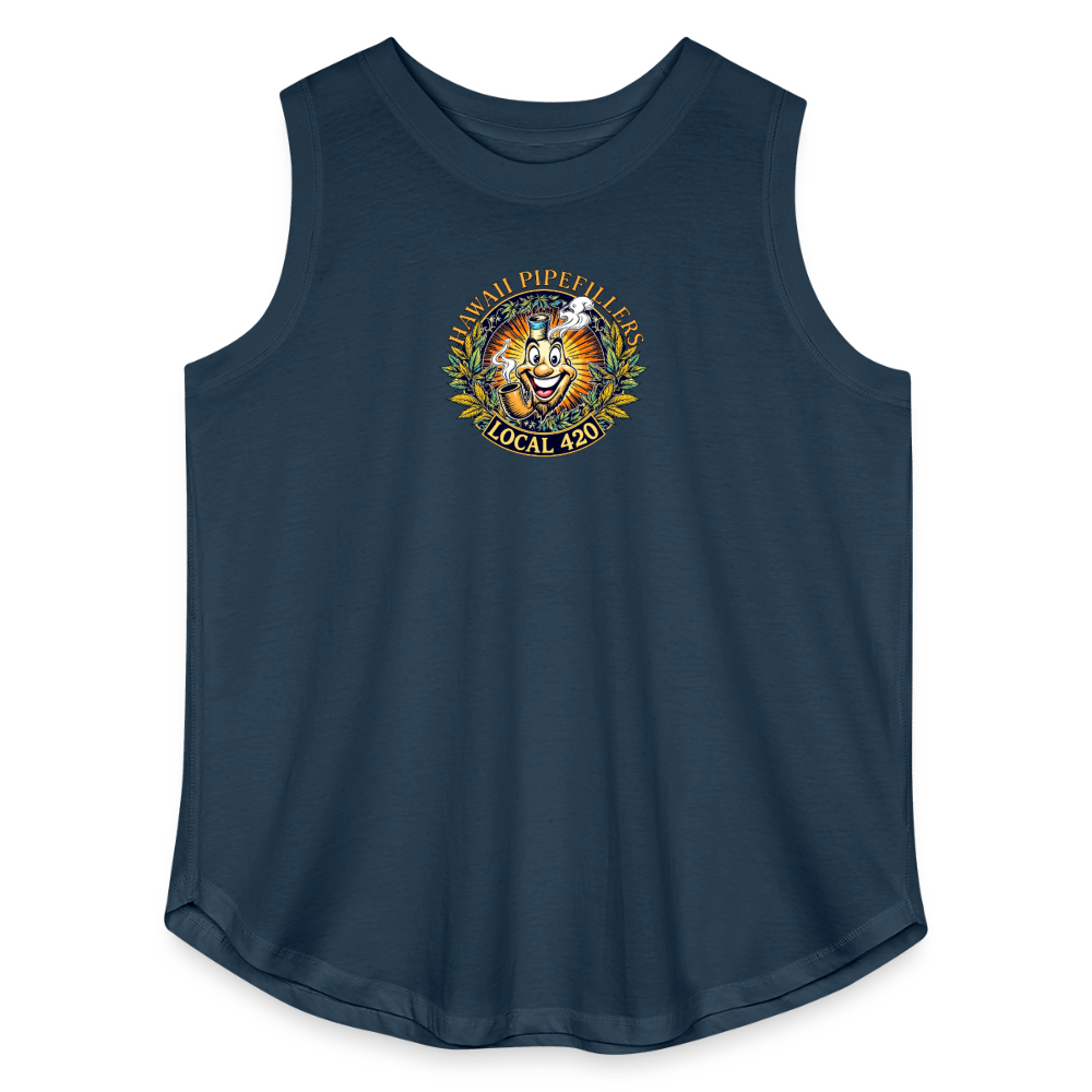 HAWAII PIPEFILLERS LOCAL 420 F/B DESIGN Women's Curvy Relaxed Tank Top - denim