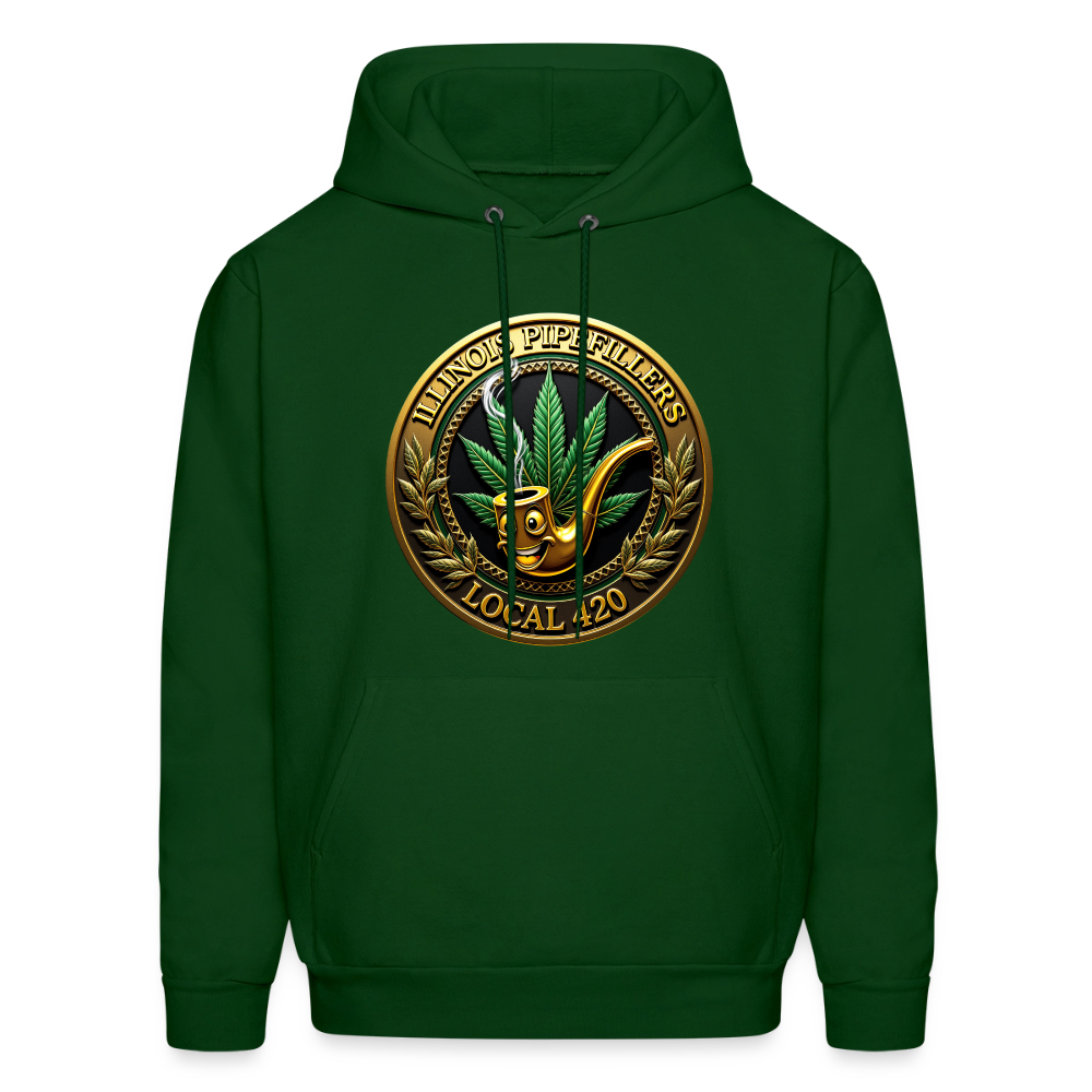 ILLINOIS PIPEFILLERS LOCAL 420  Men's Hoodie - forest green
