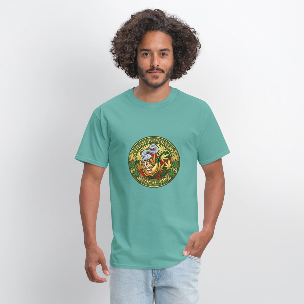 UTAH PIPEFILLERS LOCAL 420 F/B DESIGN Men's T-Shirt - aquatic