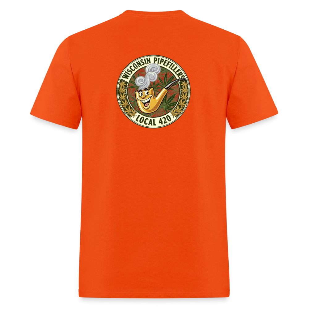 WISCONSIN PIPEFILLERS LOCL 420 F/B DESIGN Men's T-Shirt - orange