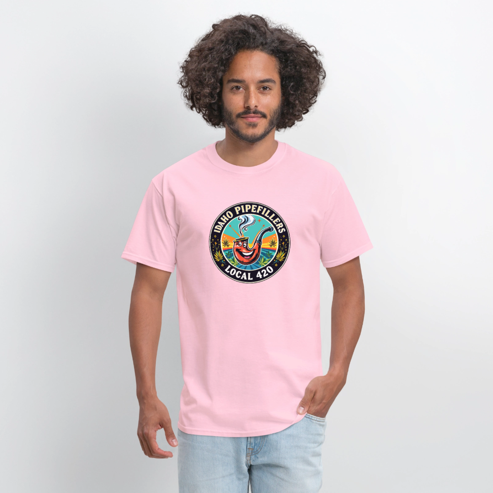 IDAHO PIPEFILLERS LOCAL 420 F/B DESIGN Men's T-Shirt - pink