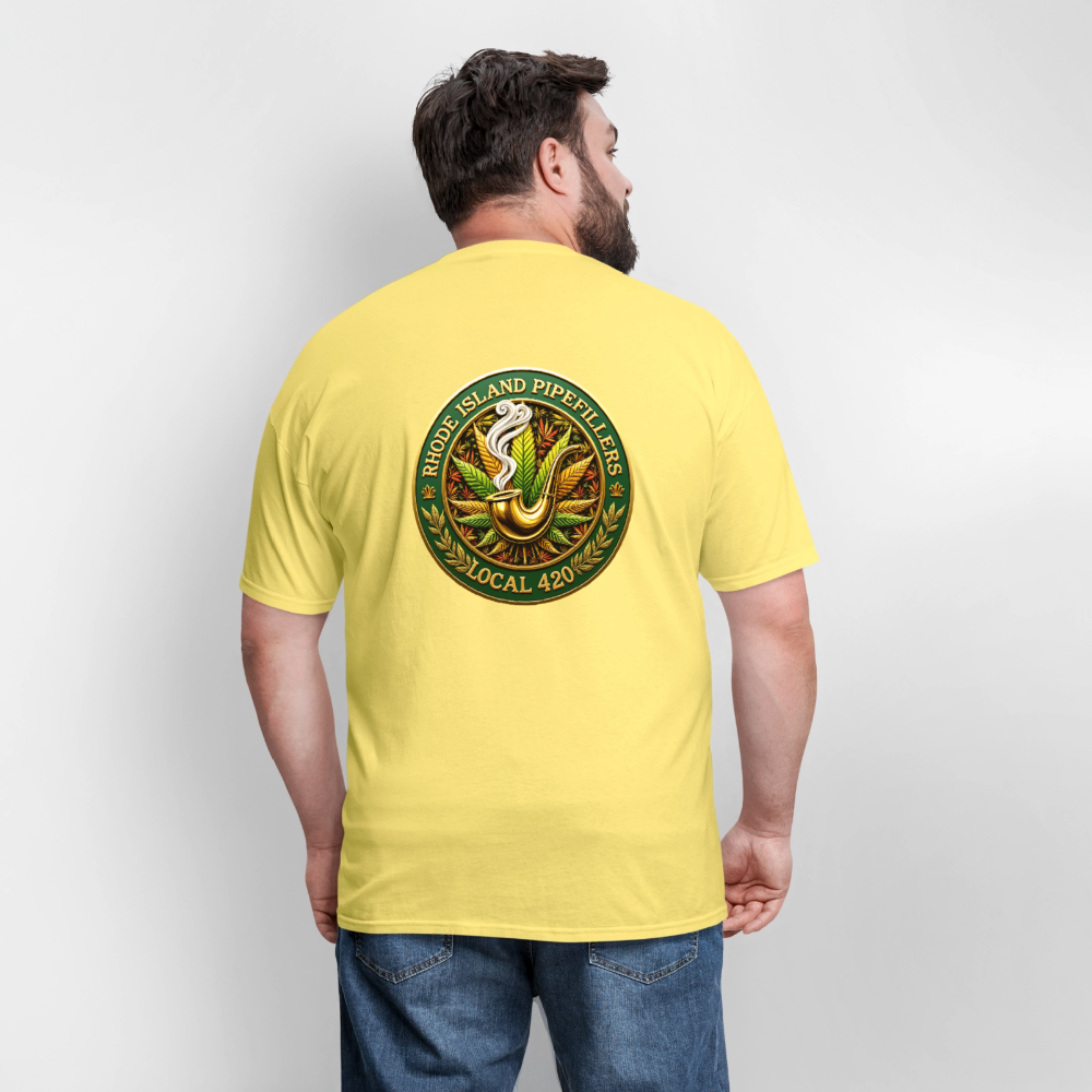 RHODE ISLAND PIPEFILLERS LOCAL 420 F/B DESIGNS Men's T-Shirt - cornsilk