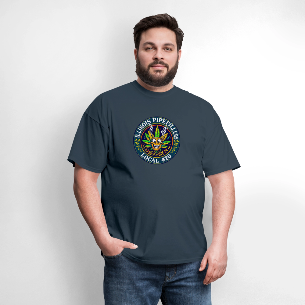 ILLINOIS PIPEFILLERS LOCAL 420 F/B DESIGN Men's T-Shirt -  blue dusk