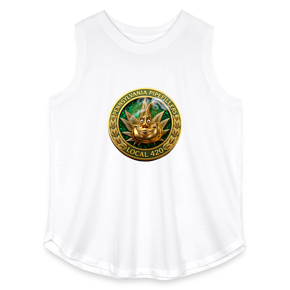PENNSYLVANIA  PIPEFILLERS LOCAL 420 Women's Curvy Relaxed Tank Top - white
