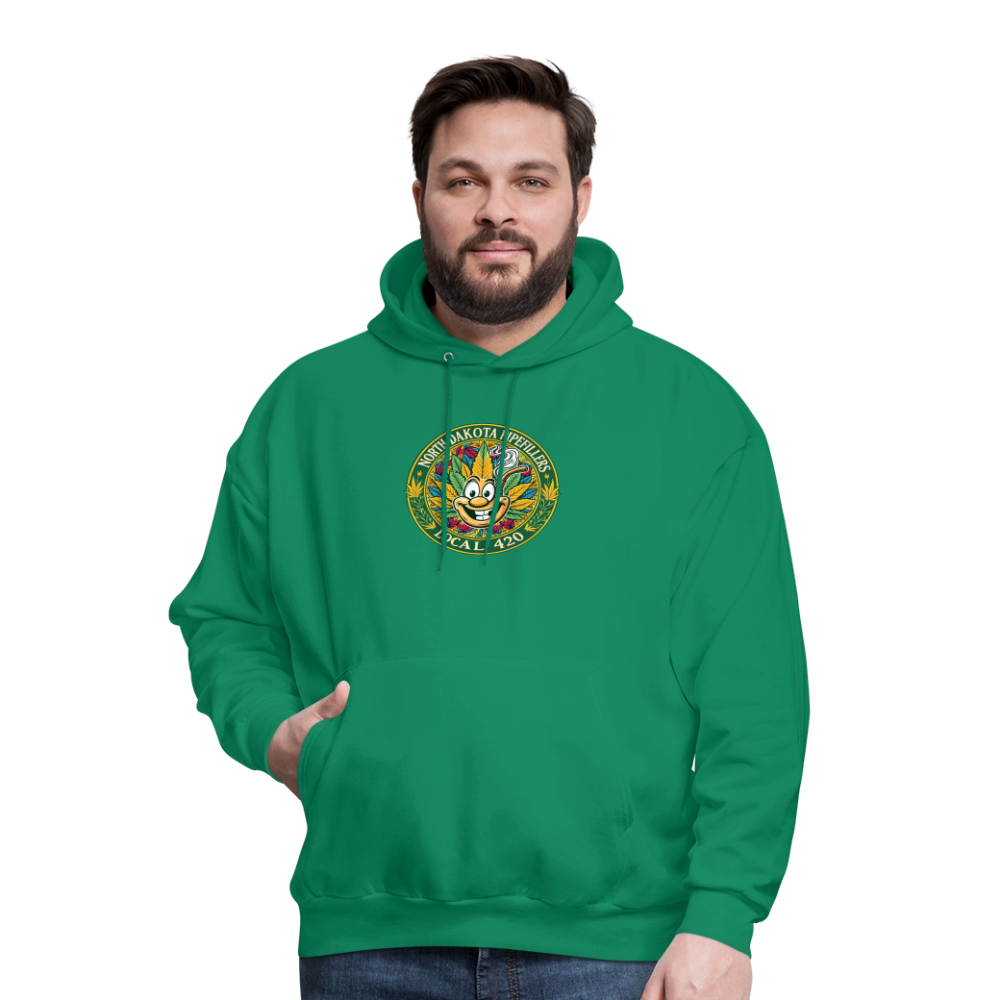 NORTH DAKOTA PIPEFILLERS LOCAL 420 F/B 2 DESIGNS Men's Hoodie - kelly green