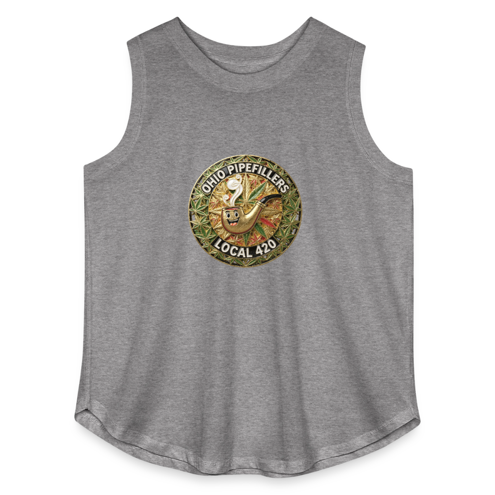 OHIO PIPEFILLERS LOCAL 420  Women's Curvy Relaxed Tank Top - granite heather 