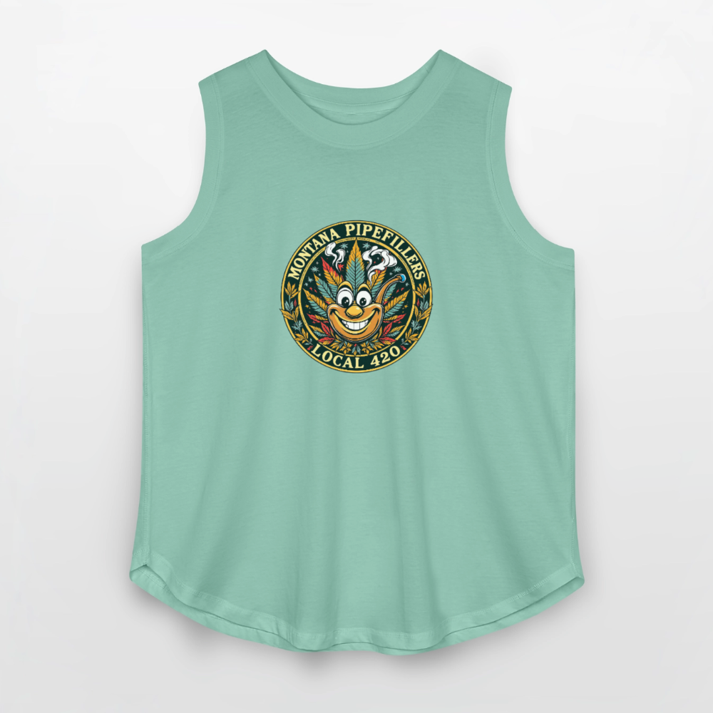 MONTANA PIPEFILLERS LOCAL 420 Women's Curvy Relaxed Tank Top - saltwater