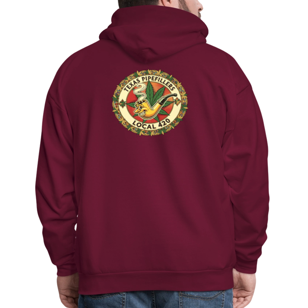 TEXAS PIPEFILLERS LOCAL 420 F/B DESIGN Men's Hoodie - burgundy