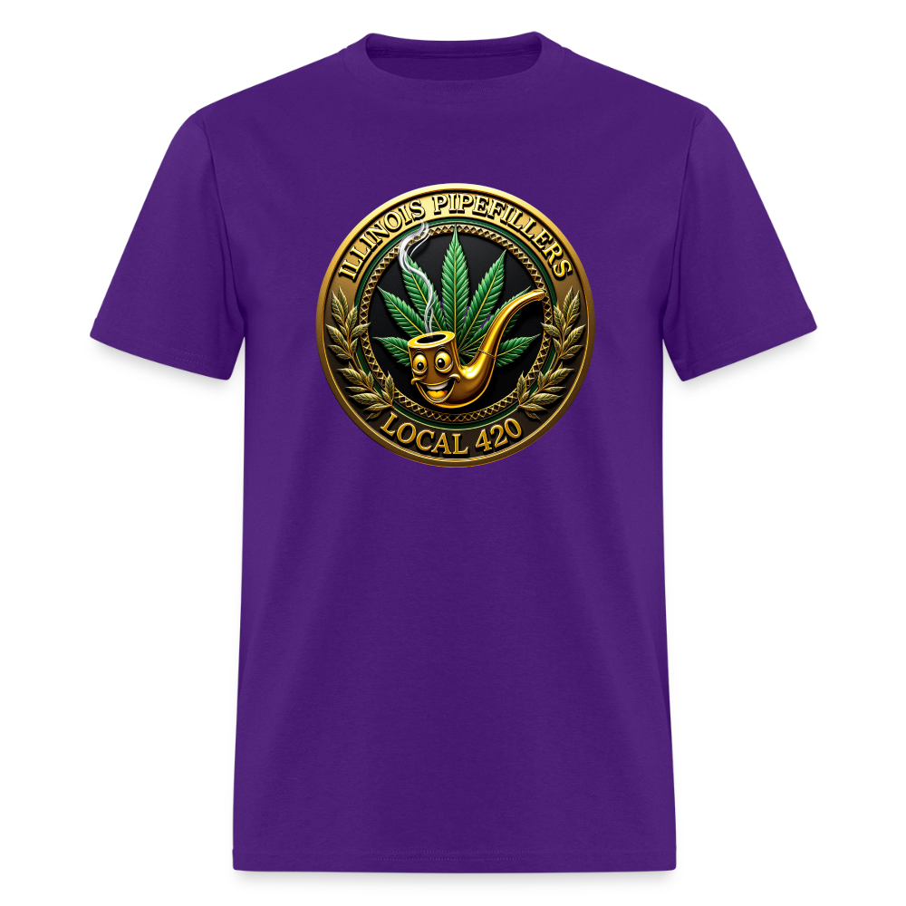 ILLINOIS PIPEFILLERS LOCAL 420 F/B DESIGN Men's T-Shirt - purple