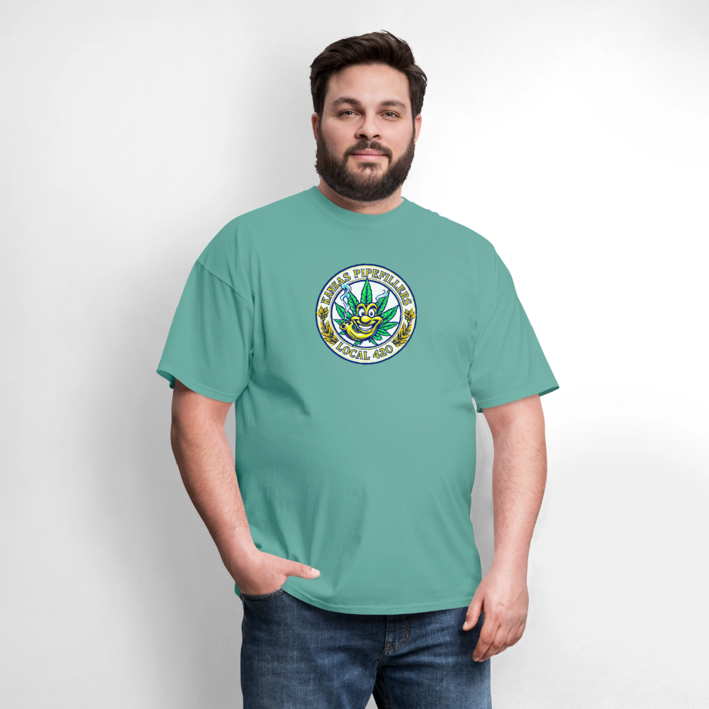 KANSAS PIPEFILLERS LOCAL 420 Men's T-Shirt - aquatic