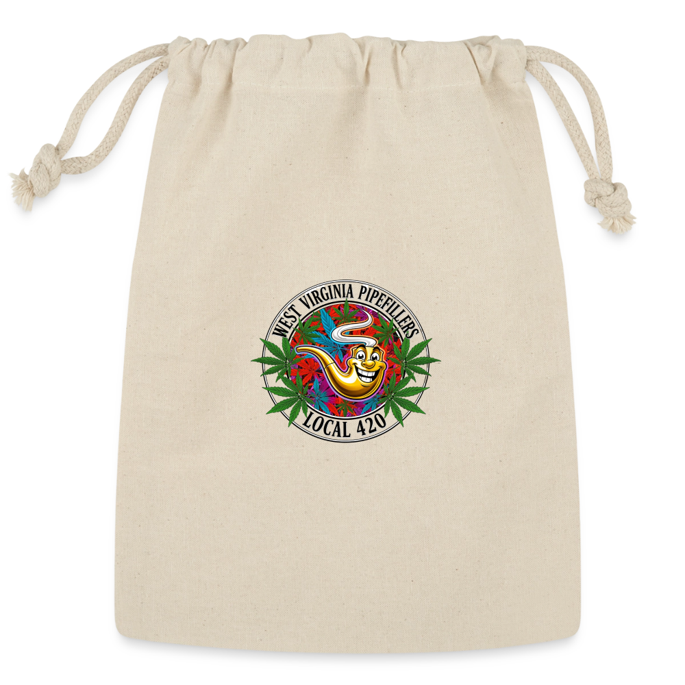 WEST VIRGINIA  PIPEFILLERS LOCAL 420 Reusable Gift Bag - Natural