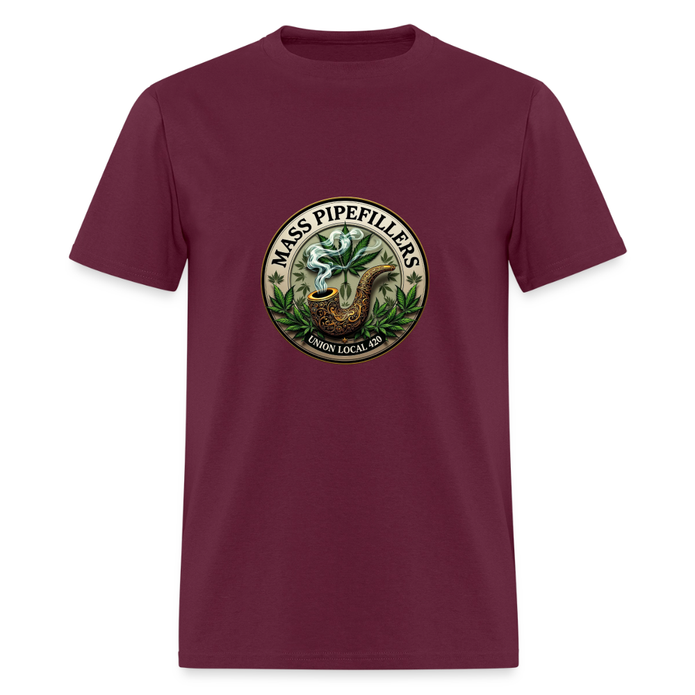 MASS PIPEFILLERS UNION LOCAL 420 Men's T-Shirt - burgundy
