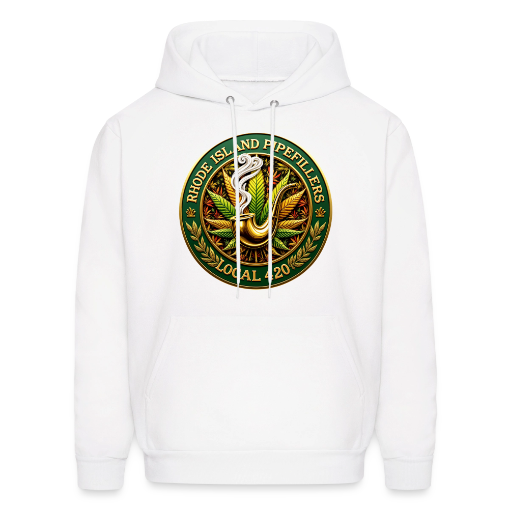 RHODE ISLAND PIPEFILLERS LOCAL 420 F/B DESIGNS Men's Hoodie - white