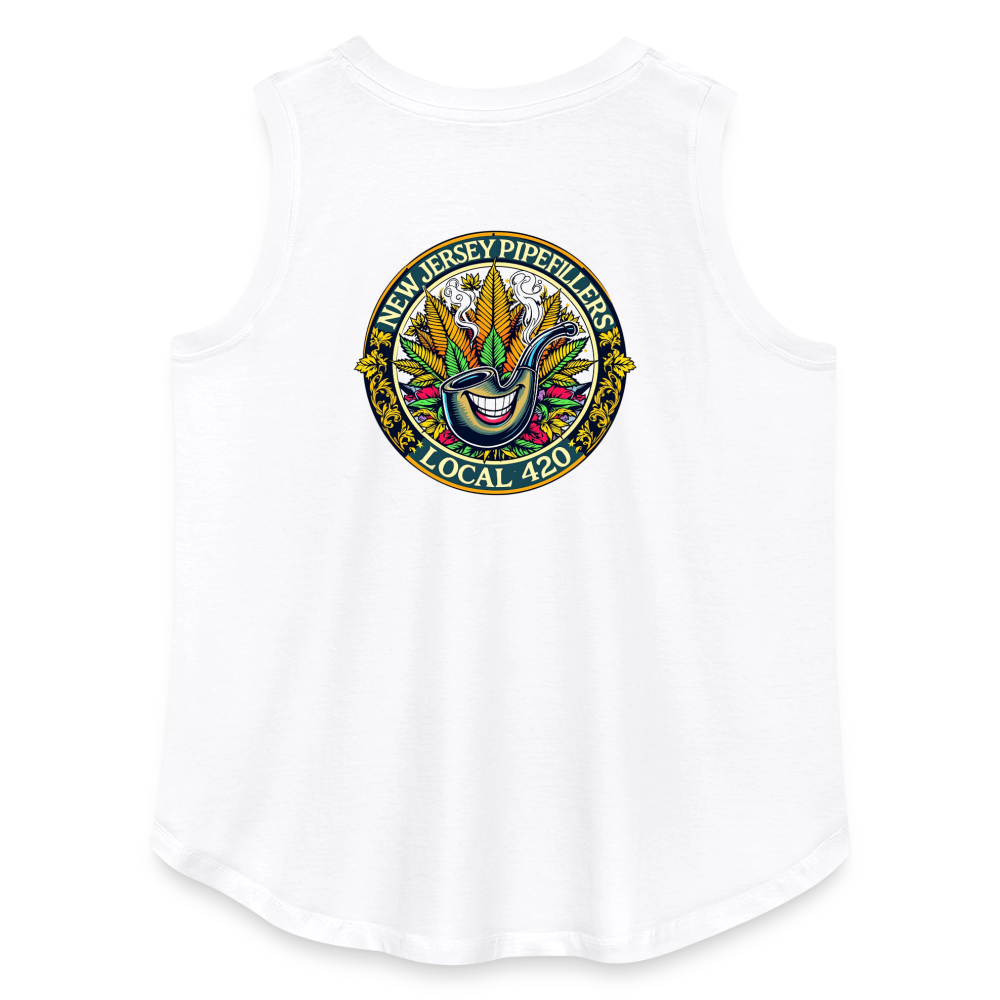 NEW JERSEY PIPEFILLERS LOCAL 420 F/B DESIGN Women's Curvy Relaxed Tank Top - white