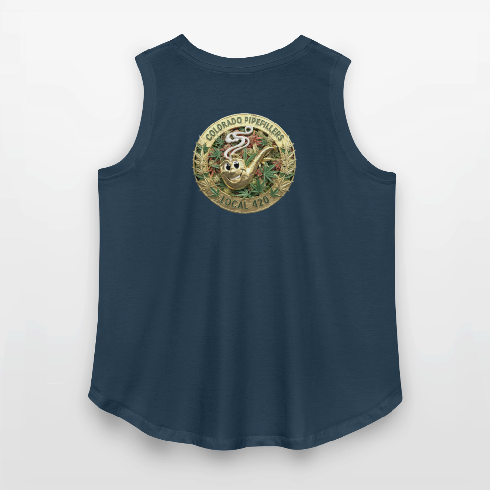 COLORADO PIPEFILLERS LOCAL 420 F/B DESIGN Women's Curvy Relaxed Tank Top - denim