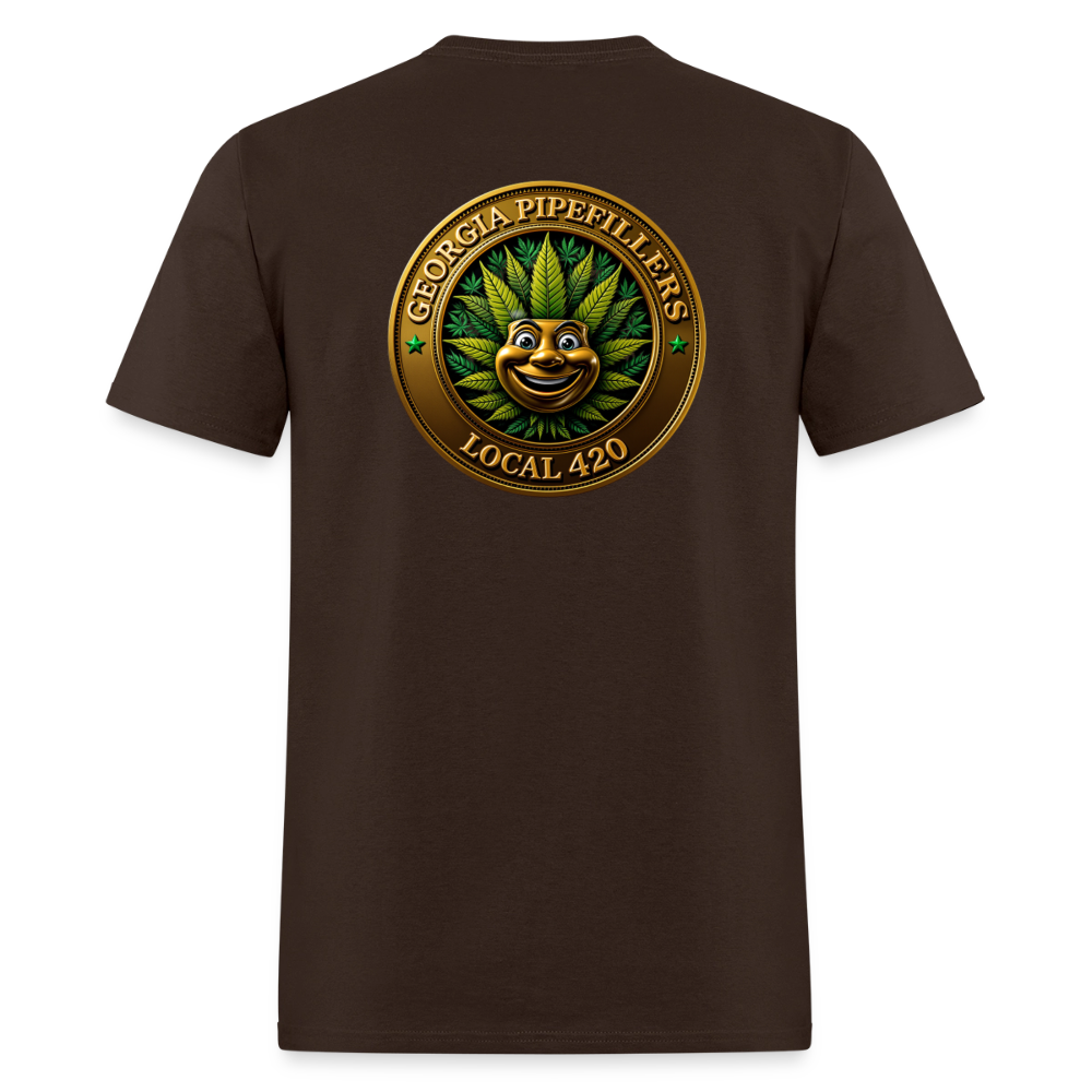 GEORGIA PIPEFILLERS LOCAL 420 F/B DESIGN  Men's T-Shirt - brown