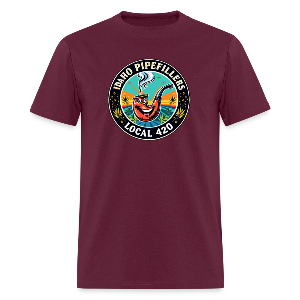IDAHO PIPEFILLERS LOCAL 420 F/B DESIGN Men's T-Shirt - burgundy