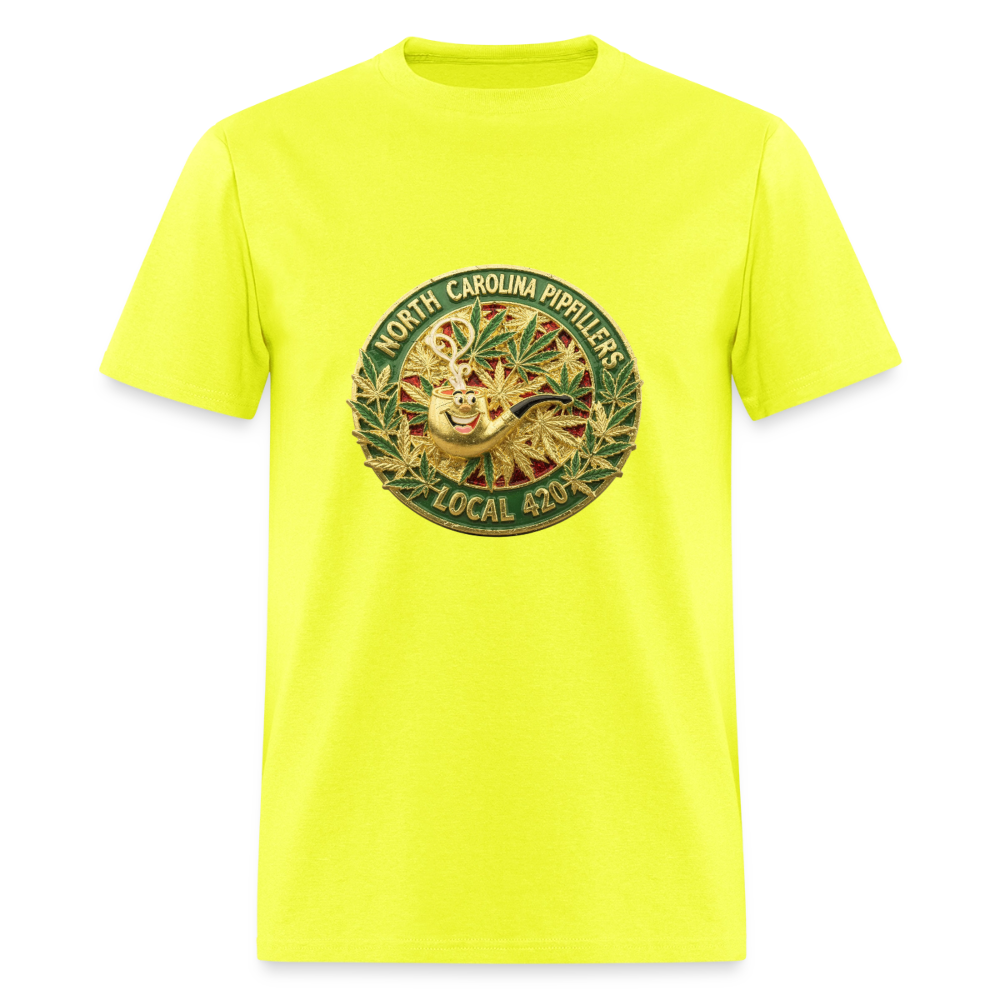 NORTH CAROLINA  PIPEFILLERS LOCAL 420 Men's T-Shirt - safety green
