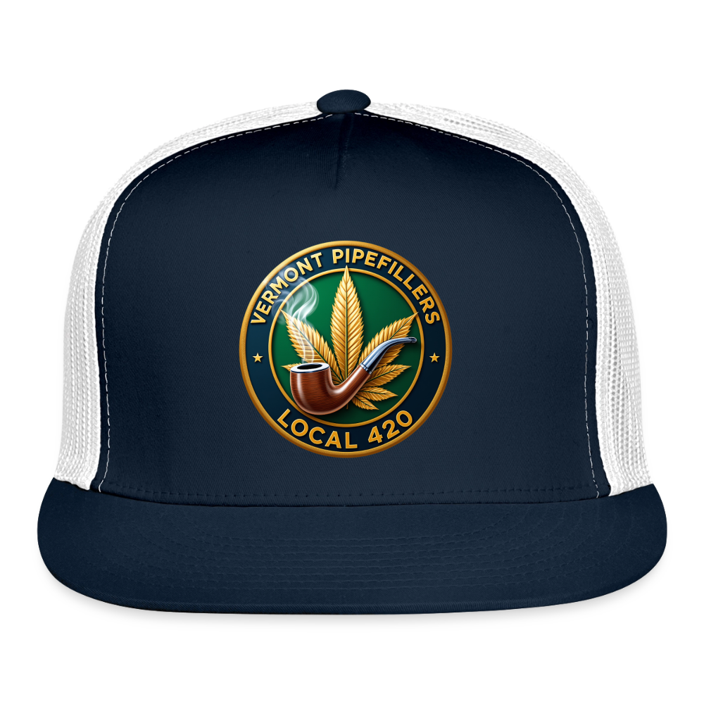 VERMONT PIPEFILLERS LOCAL 420 Trucker Hat - navy/white