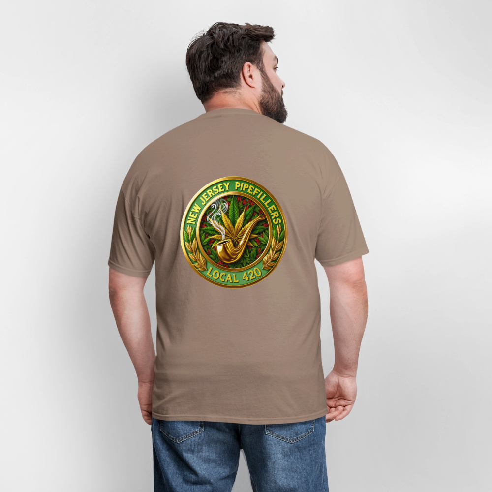 NEW JERSEY PIPEFILLERS LOCAL 420 F/B DESIGN Men's T-Shirt - safari