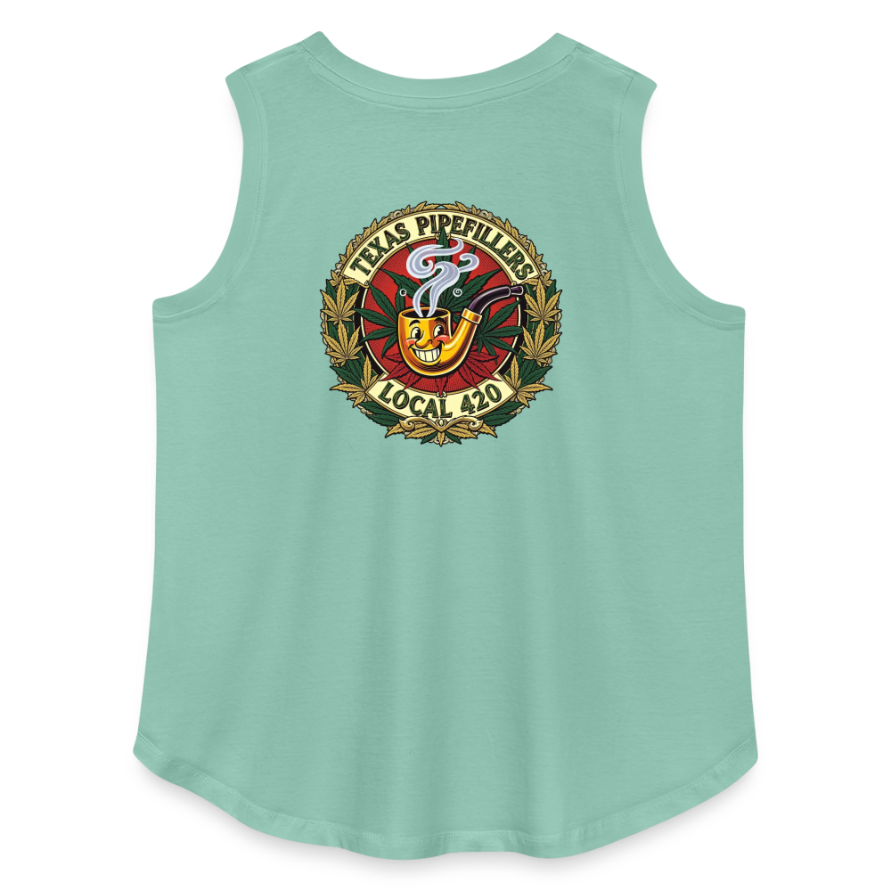 TEXAS PIPEFILLERS LOCAL 420 F.B DESIGN Women's Curvy Relaxed Tank Top - saltwater
