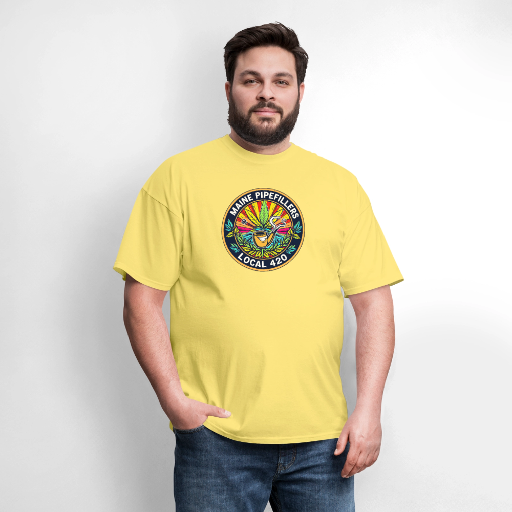 MAINE PIPEFILLERS LOCAL 420 Men's T-Shirt - cornsilk