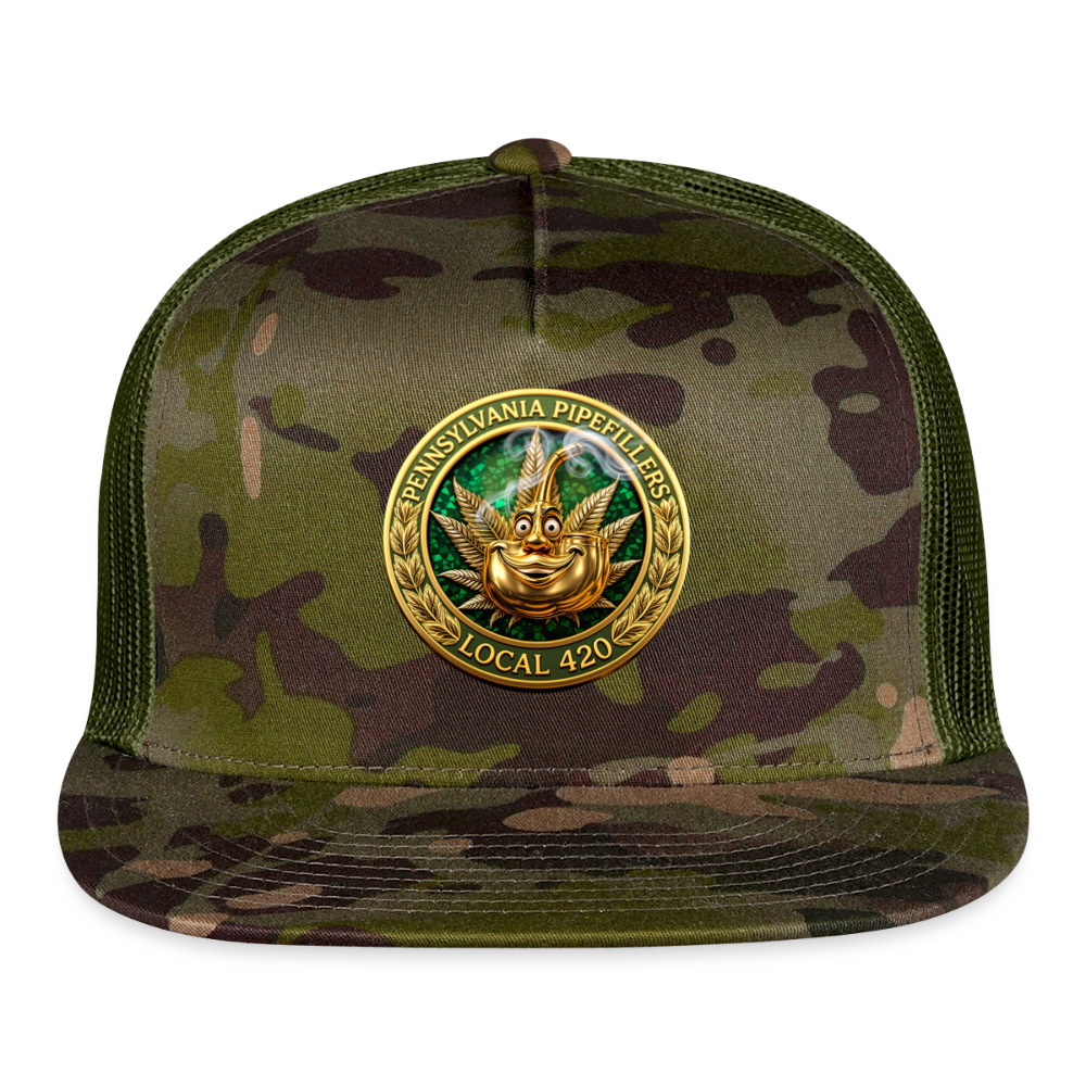 PENNSYLVANIA PIPEFILLERS LOCAL 420 CAMO Trucker Hat - MultiCam\green