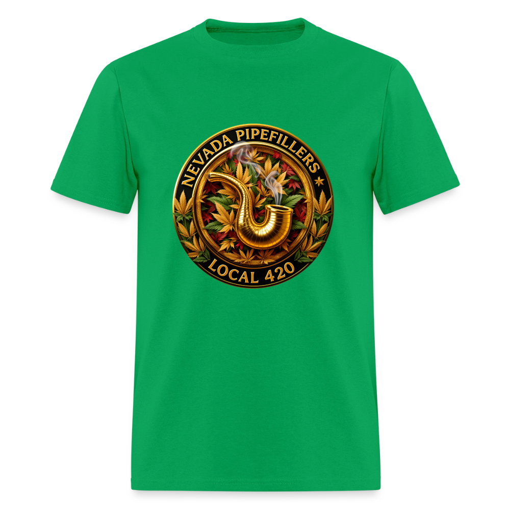 NEVADA PIPEFILLERS LOCAL 420  Men's T-Shirt - bright green
