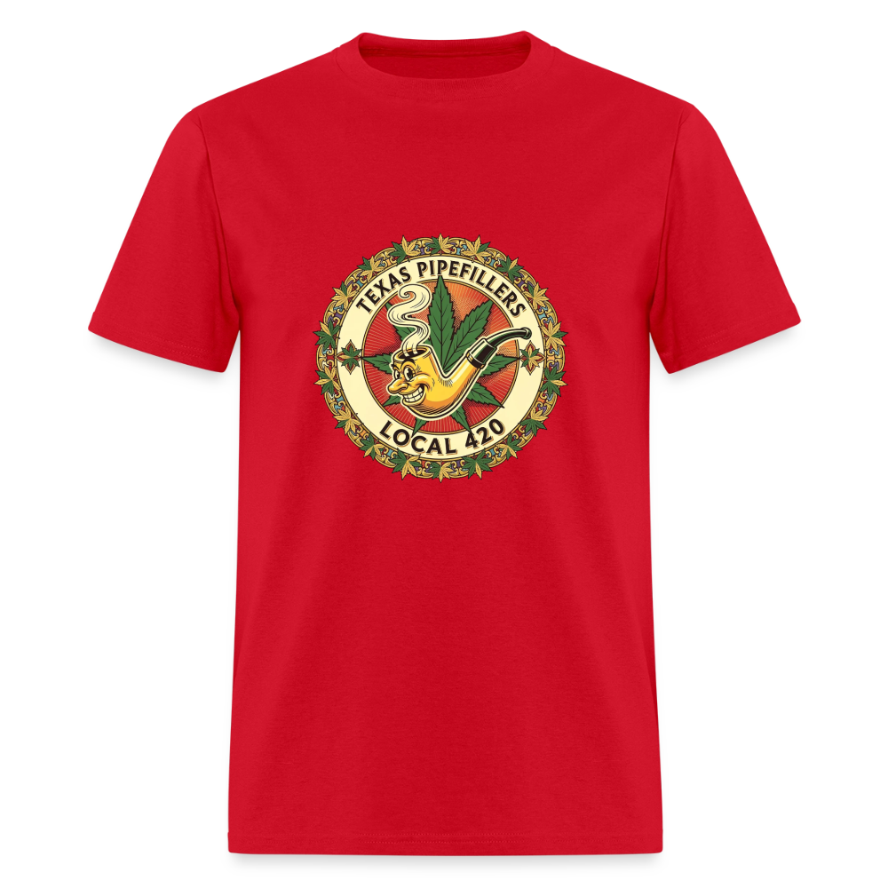 TEXAS PIPEFILLERS LOCAL 420 F/B DESIGN Men's T-Shirt - red